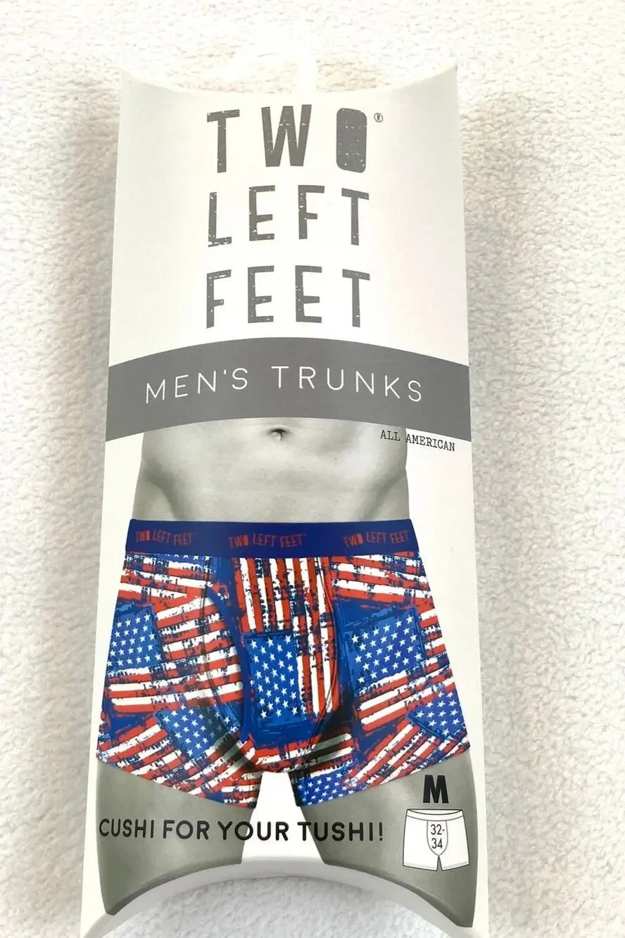 Men's Trunks Briefs Red White Blue Flag Print Med 32-34 NWT